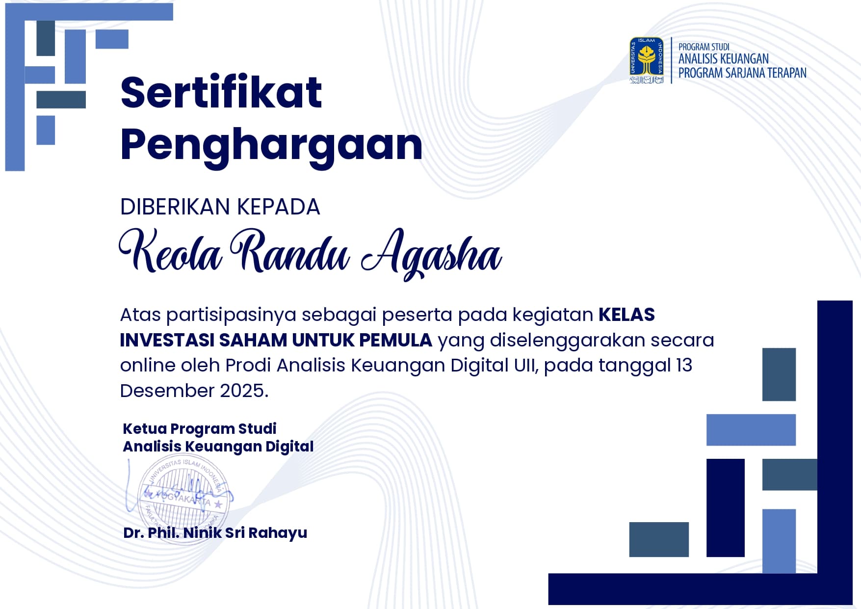 Certificate of Achievement
